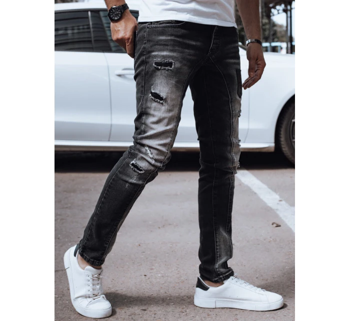 Pánske čierne džínsové nohavice FashionStreet UX4298