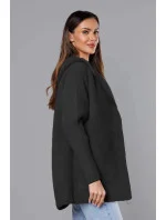 Černý přehoz přes oblečení alpaka s kapucí model 17836814 - S'WEST Černý přehoz přes oblečení alpaka s kapucí model 17836814 - S'WEST