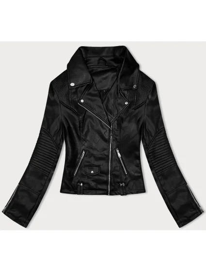 Černá dámská bunda ramoneska s límcem model 19012746 - J.STYLE