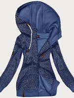 Dámska otvorená mikina so srdiečkami tmavomodrá (2315)