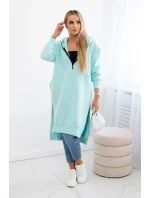 Zateplená mikina s bočnými rozparkami mätová Zateplená mikina s bočnými rozparkami mätová