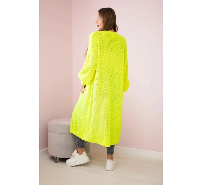 Sveter dlhý sveter žltý neónový Sveter dlhý sveter žltý neónový