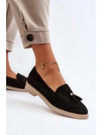 Černé Dámské Semišové Mokasíny Na Ploché Podrážce model 21652477 - Zazoo