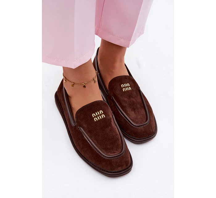 Dámské ploché mokasíny model 22100012 Čokoládové - VINCEZA