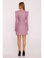 M869 Tvídové šaty s výstrihom do V - marsala M869 Tvídové šaty s výstrihom do V - marsala