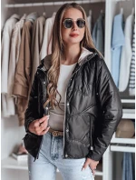 Dámska prechodná prešívaná bunda s kapucňou NIVESSO black FashionStreet TY4859