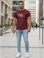 Tshirt męski z Life on bordowy model 22170572 - FashionStreet