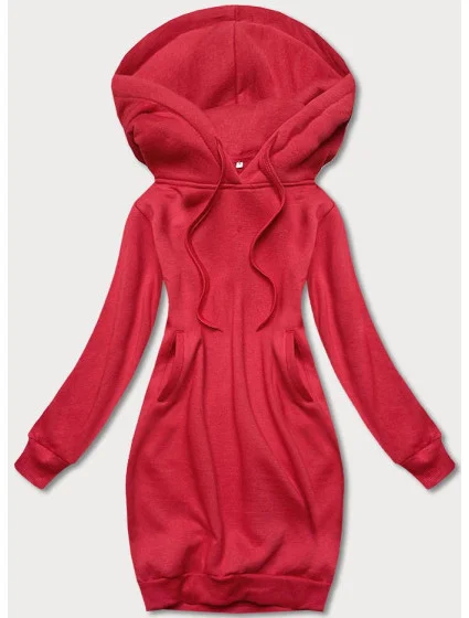 Dlouhá červená tepláková mikina model 17793359 - J.STYLE Dlouhá červená tepláková mikina model 17793359 - J.STYLE