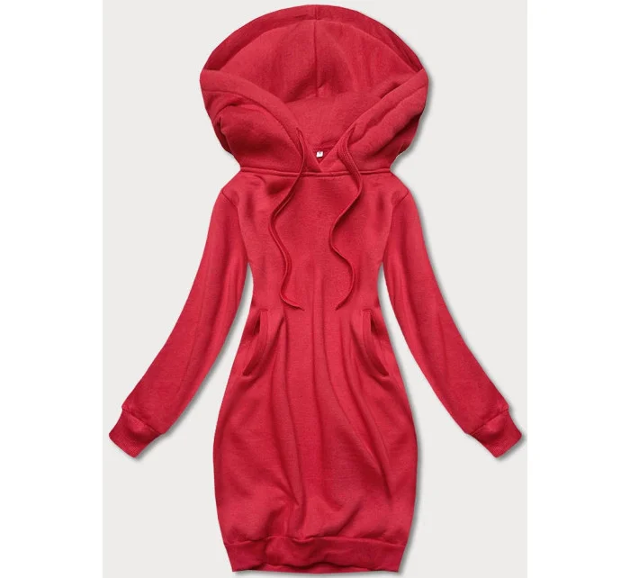 Dlouhá červená tepláková mikina model 17793359 - J.STYLE Dlouhá červená tepláková mikina model 17793359 - J.STYLE