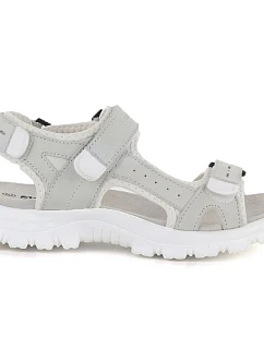 Dámské kožené sportovní sandály na suchý zip šedé model 22116487 - Artiker