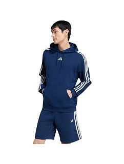 Pánská mikina Essentials 3Stripes French Terry Hoodie, tmavě modrá, model 22348344 - ADIDAS