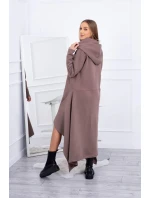 Zateplené šaty s dlhšími stranami mocca Zateplené šaty s dlhšími stranami mocca