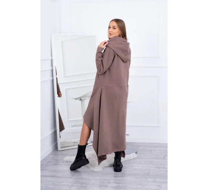 Zateplené šaty s dlhšími stranami mocca Zateplené šaty s dlhšími stranami mocca