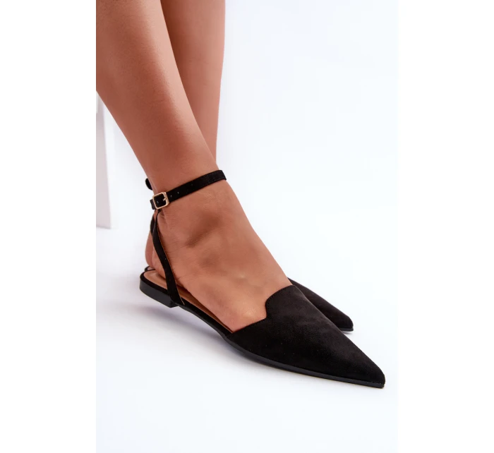 Wiązane Baleriny Eko Zamszowe Z Noskami W Szpic Czarne Ellesara Wiązane Baleriny Eko Zamszowe Z Noskami W Szpic Czarne Ellesara