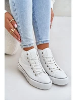 Zateplené dámské tenisky na platformě model 21675260 bílé - Big Star Shoes