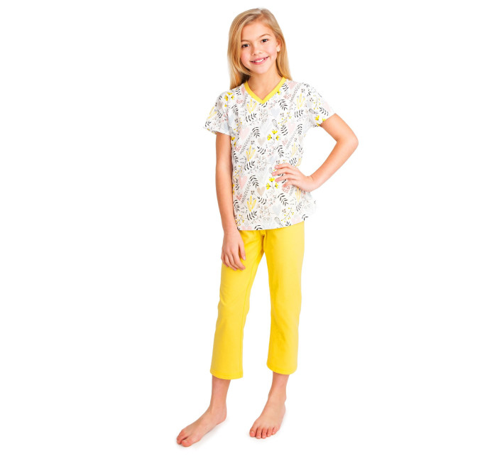 Dievčenské bavlnené pyžamo Yoclub PIF-0002G-A110 Viacfarebné