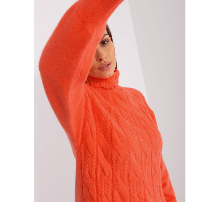 Oranžový dámsky pletený sveter