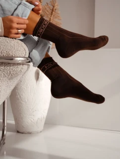 Dámske froté ponožky UNIQUE seamless MOON - čokoládové