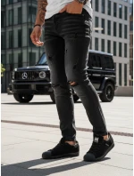 Pánske čierne nohavice FashionStreet UX3823