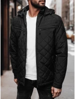 Pánska prechodná bunda s kapucňou čierna FashionStreet TX4991