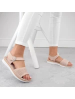 Sergio Leone W SK53N béžové lodičky na platforme a podpätku