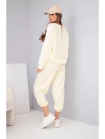 Dámský máslový komplet s lampasem a model 22015438 žlutý - K-Fashion Dámský máslový komplet s lampasem a model 22015438 žlutý - K-Fashion