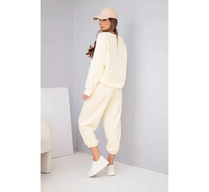 Dámský máslový komplet s lampasem a model 22015438 žlutý - K-Fashion Dámský máslový komplet s lampasem a model 22015438 žlutý - K-Fashion