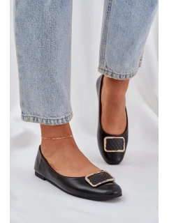 Eko kožené baleríny se zdobením černé model 21684298 - Boto