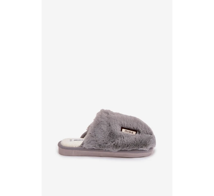Kožešinové dámské pantofle šedé Belinna