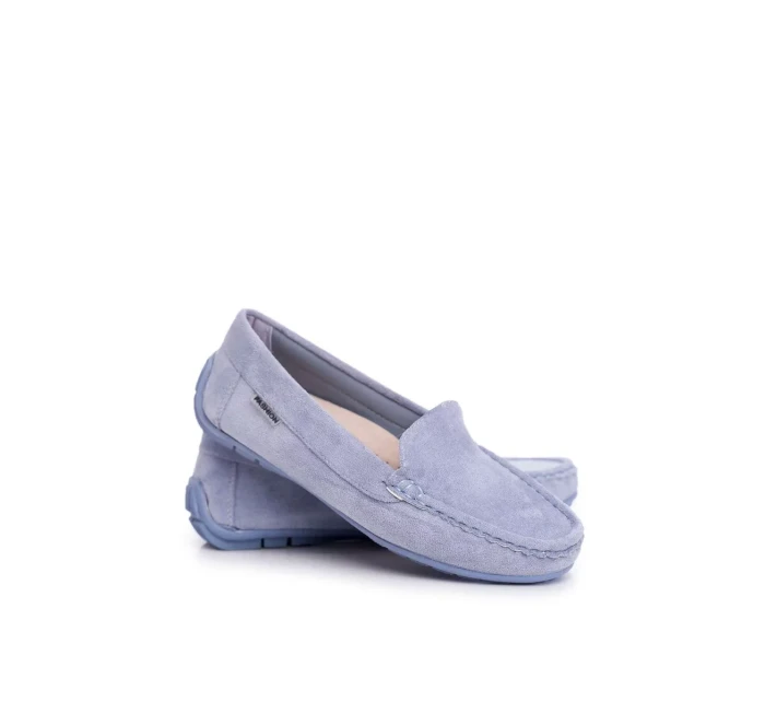 Dámské Semišové Mokasíny Modré Morreno