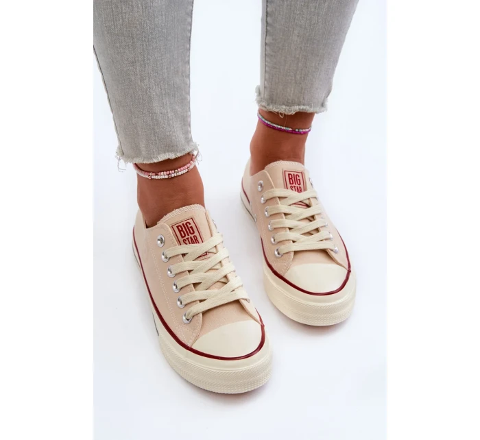 Dámske nízke tenisky Big Star Beige Dámske nízke tenisky Big Star Beige