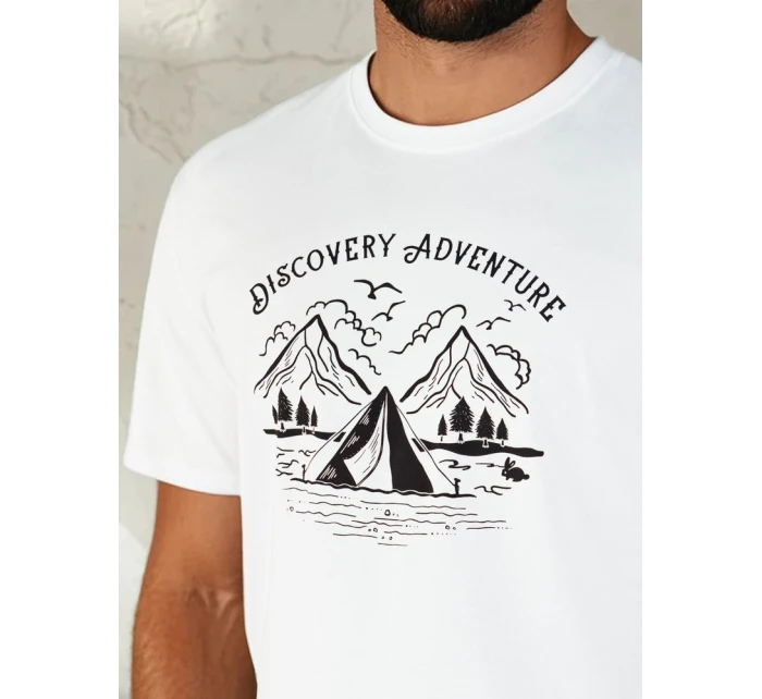 Pánské bílé tričko s potiskem Dstreet model 21973778 - FashionStreet Pánské bílé tričko s potiskem Dstreet model 21973778 - FashionStreet