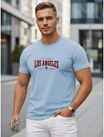Koszulka męska bawełniana z napisem błękitny model 22316004 - FashionStreet