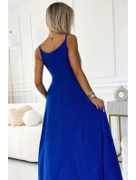 299-17 CHIARA elegantné maxi dlhé šaty bez ramienok - CHABRERA WITH BROKER