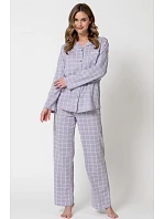 Pyžamo Laveza 1782 Lila, s dlhými rukávmi, veľkosti M–2XL, na zapínanie