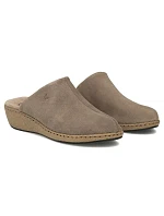 Kožené žabky na sivom podpätku Filippo DK7567