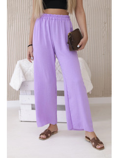 Kalhoty se širokými nohavicemi fialka