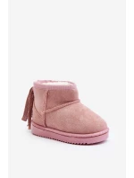 Dětské zateplené sněhule s mašlemi na Růžové model 21641658 - Boto