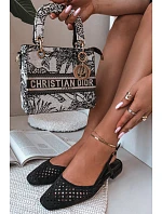 baleríny z eko semiše černé model 21954611 - Boto