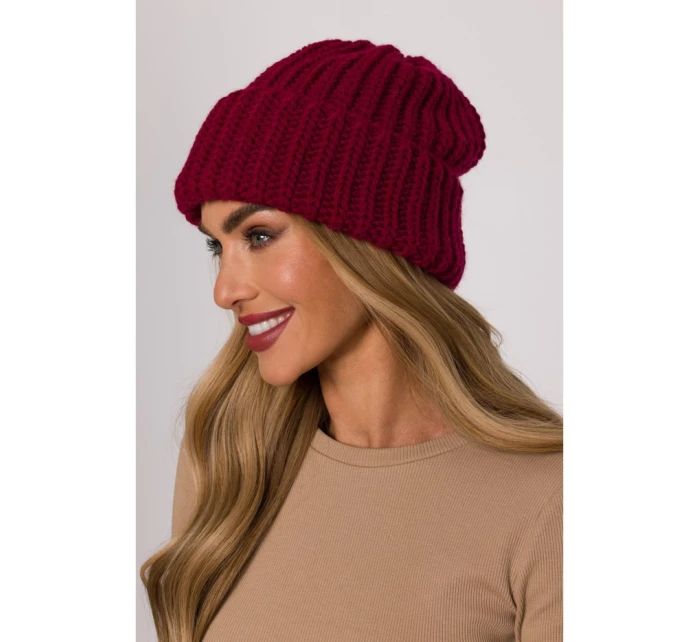 M895 Rebrovaná čiapka - bordová