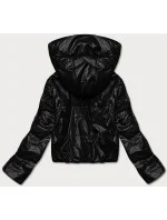 Krátka čierna dámska bunda (B8138-1)