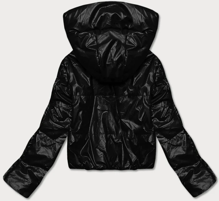 Krátka čierna dámska bunda (B8138-1)