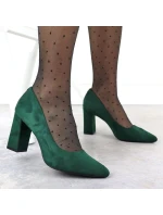 Zelené semišové lodičky na jehlovém podpatku Sergio model 21906157 - LEONE