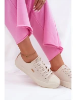 Materiałowe Trampki Damskie Big Star RR274768 Beżowe