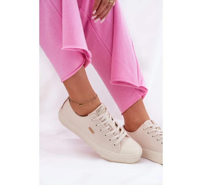 Materiałowe Trampki Damskie Big Star RR274768 Beżowe