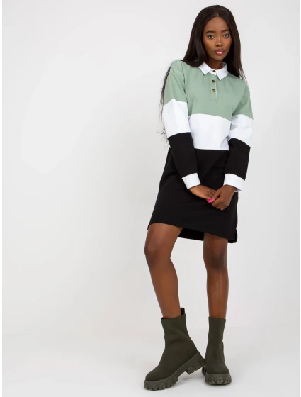 Dámske šaty RV SK 8072 čierne a zelené