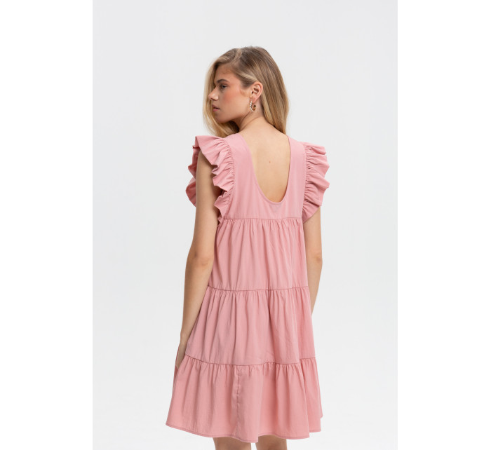 Monnari Šaty Mini šaty s volánom ružové