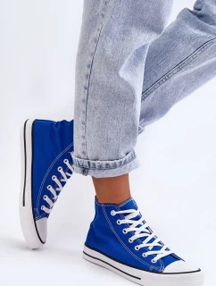 Dámske klasické vysoké čižmy modré Remos