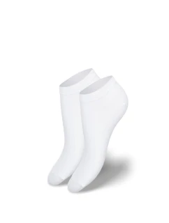 Dámske bambusové členkové ponožky - biele