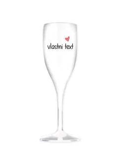 Vlastní text na nerozbitnou prosecco sklenici